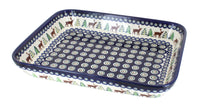Polish Pottery Reindeer Pine Medium Rectangular Baker