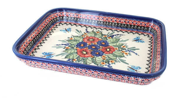 Floral Butterfly Medium Rectangular Baker