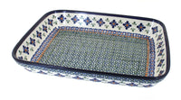 Polish Pottery Mosaic Flower Medium Rectangular Baker