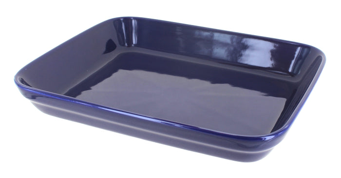 Polish Pottery Cobalt Medium Rectangular Baker