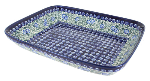 Polish Pottery Seaside Swirl Large Rectangular Baker