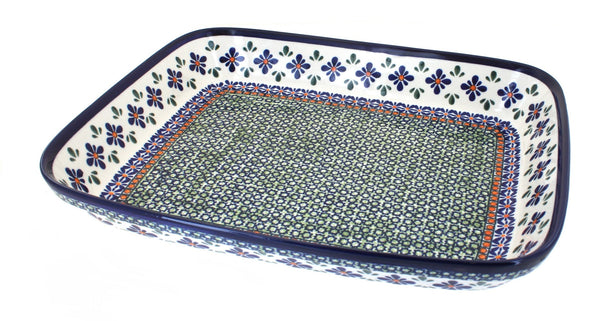Mosaic Flower Large Rectangular Baker