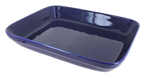 Polish Pottery Cobalt Large Rectangular Baker