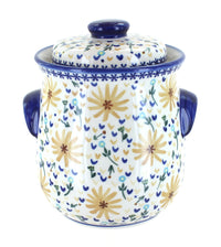 Polish Pottery Yellow Daisy Cookie Jar