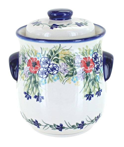 Polish Pottery Summer Garden Cookie Jar