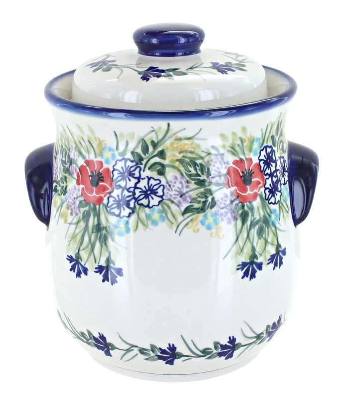 Polish Pottery Summer Garden Cookie Jar