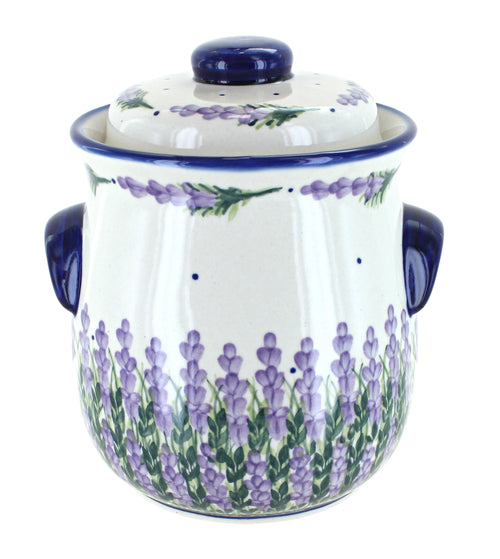 Polish Pottery Lavender Fields Cookie Jar