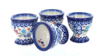 Polish Pottery Butterfly 4PC Egg Cup Set
