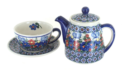 Garden Butterfly Tea For One Polish Pottery