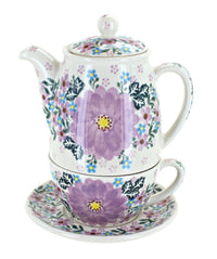 Polish Pottery Lilac Garden Tea For One