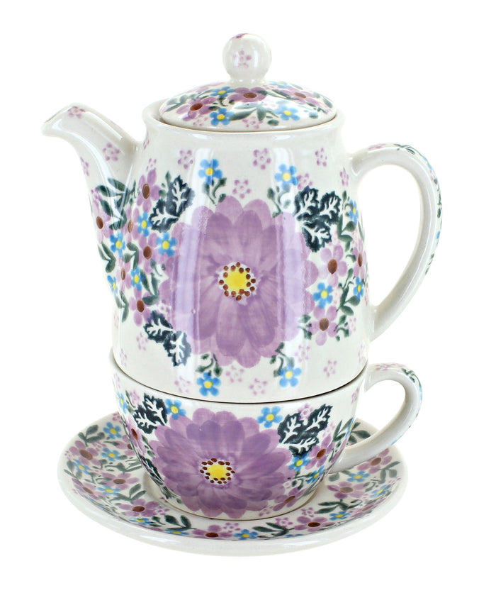 Polish Pottery Lilac Garden Tea For One