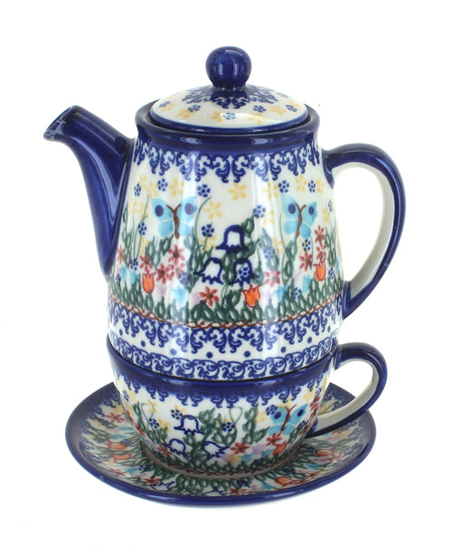 Polish Pottery Garden of Eden Tea For One
