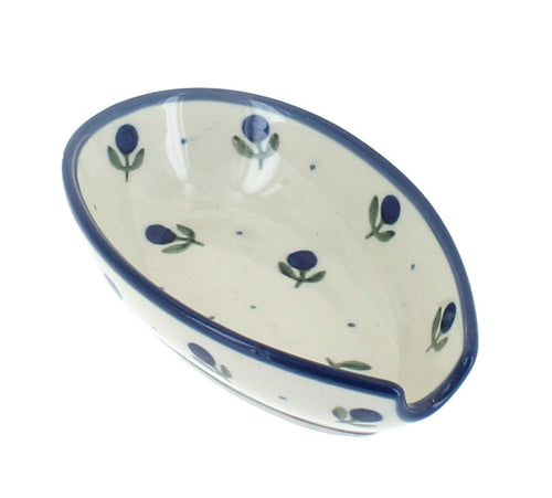 Polish Pottery Blueberry Small Spoon Rest