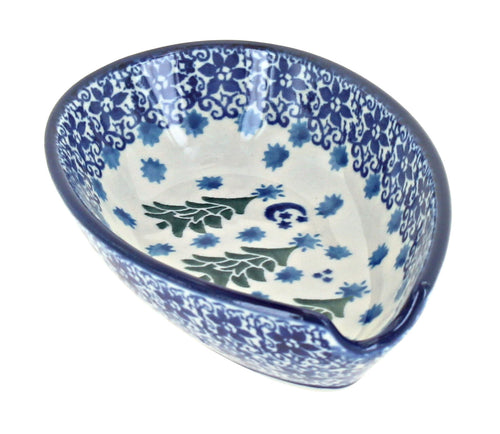 Polish Pottery Evergreen Magic Small Spoon Rest