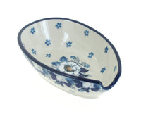 Polish Pottery Georgia Blue Small Spoon Rest
