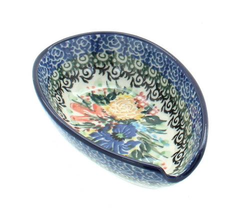 Polish Pottery Summer Blooms Small Spoon Rest