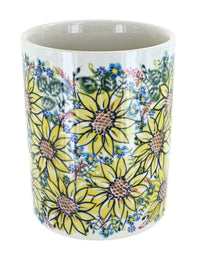 Polish Pottery Sunflower Maze Utensil Jar