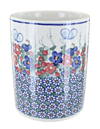 Polish Pottery Garden Butterfly Utensil Jar
