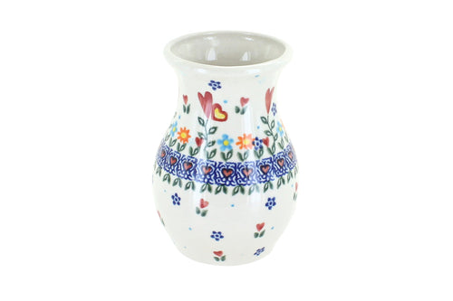 Polish Pottery Hearts & Flowers Vase