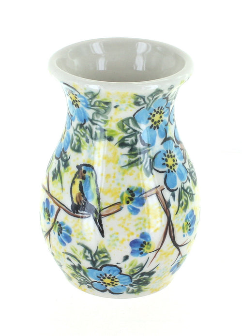 Polish Pottery Bluebird Garden Vase