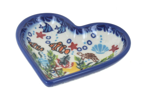 Polish Pottery Atlantis Heart Dish