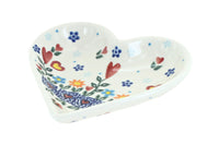 Polish Pottery Hearts & Flowers Heart Dish