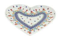 Polish Pottery Hearts & Flowers Large Heart  Plate