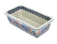 Polish Pottery Garden Butterfly Small Loaf Baker
