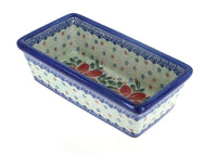 Polish Pottery Poinsettia Small Loaf Baker
