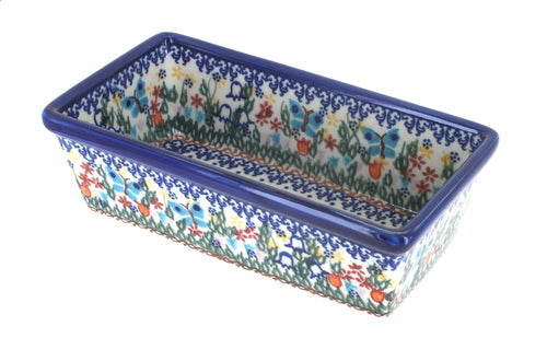 Polish Pottery Garden of Eden Small Loaf Baker