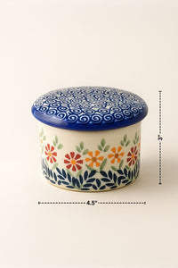 Garden Bouquet French Butter Dish Polish Pottery
