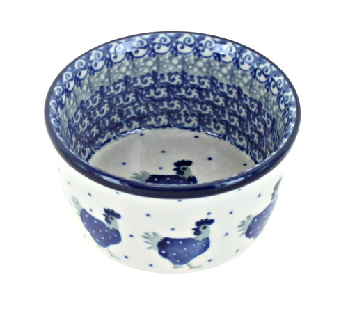 Barnyard Rooster Small Deep Ramekin Polish Pottery