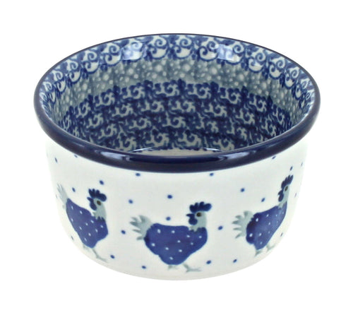 Polish Pottery Barnyard Rooster Small Deep Ramekin