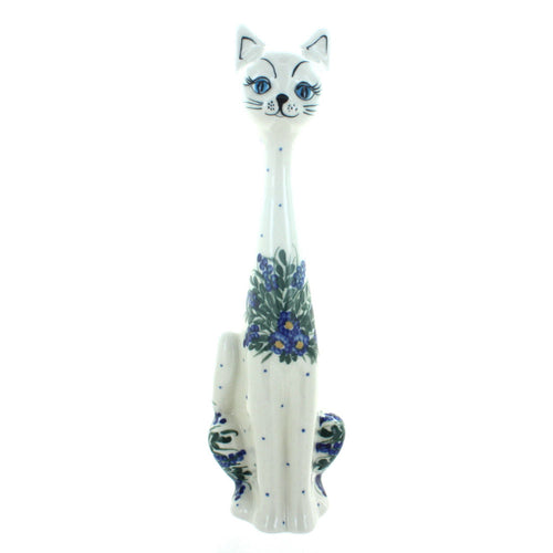 Polish Pottery Hyacinth Large Cat