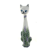 Polish Pottery Lavender Fields Medium Cat