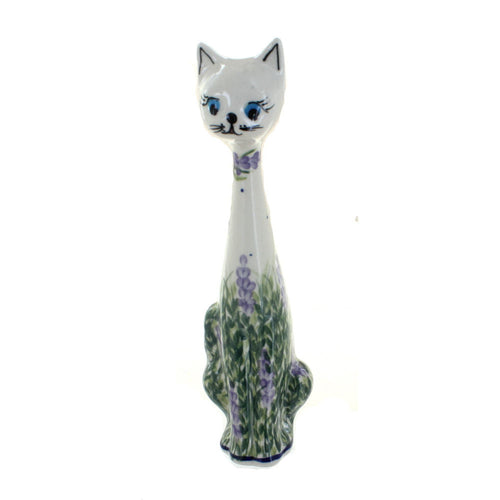 Polish Pottery Lavender Fields Medium Cat