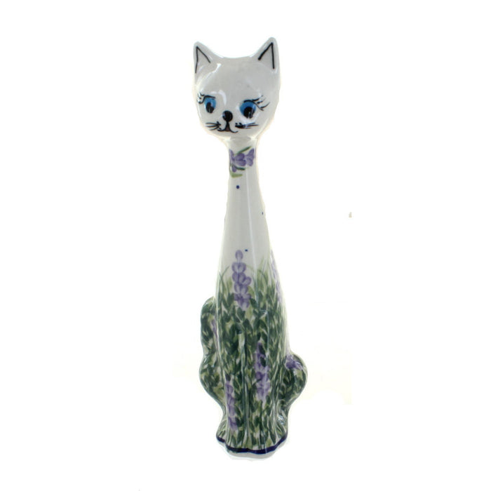 Polish Pottery Lavender Fields Medium Cat