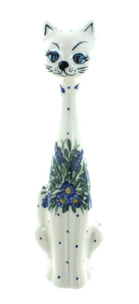 Polish Pottery Hyacinth Medium Cat