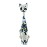 Polish Pottery Pansies Medium Cat
