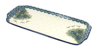 Polish Pottery Peacock Feather Bread Tray