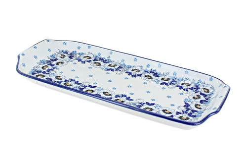 Polish Pottery Georgia Blue Bread Tray