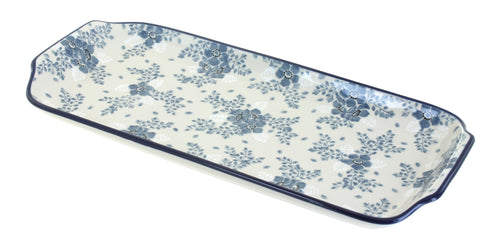 Polish Pottery Blue Fleur Bread Tray