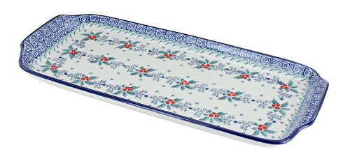 Polish Pottery December Joy Bread Tray