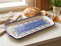 memory garden polish pottery bread tray with honey and bread by a sunny window