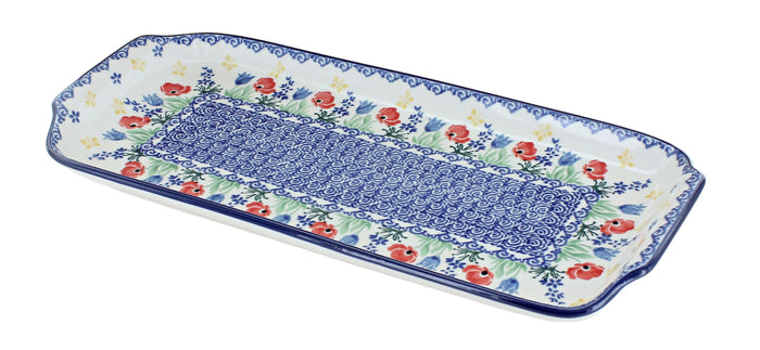 Polish Pottery Memory Garden Bread Tray