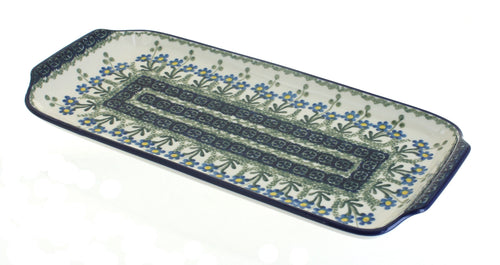 Polish Pottery Blue Posy Bread Tray