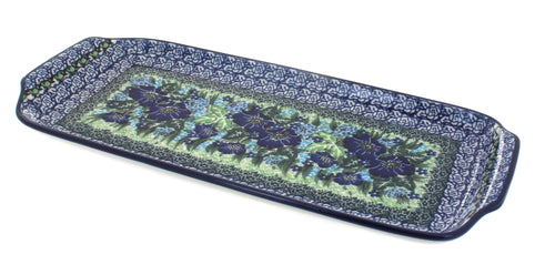 Polish Pottery Sapphire Fields Bread Tray