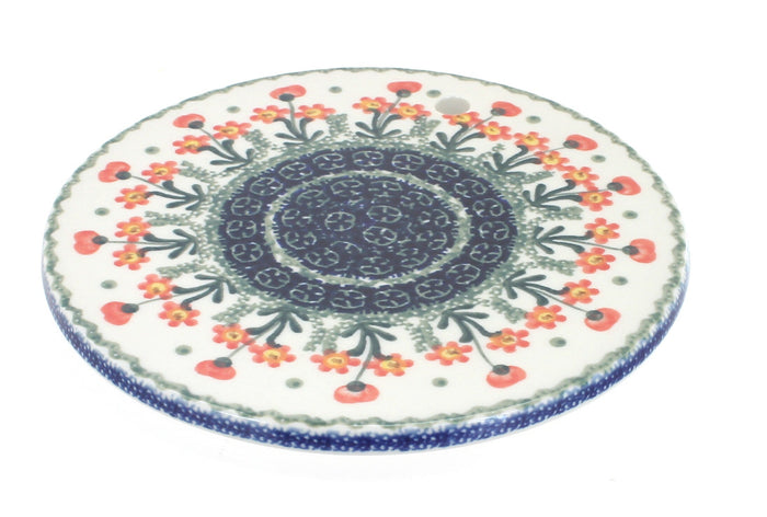 Polish Pottery Peach Posy Trivet