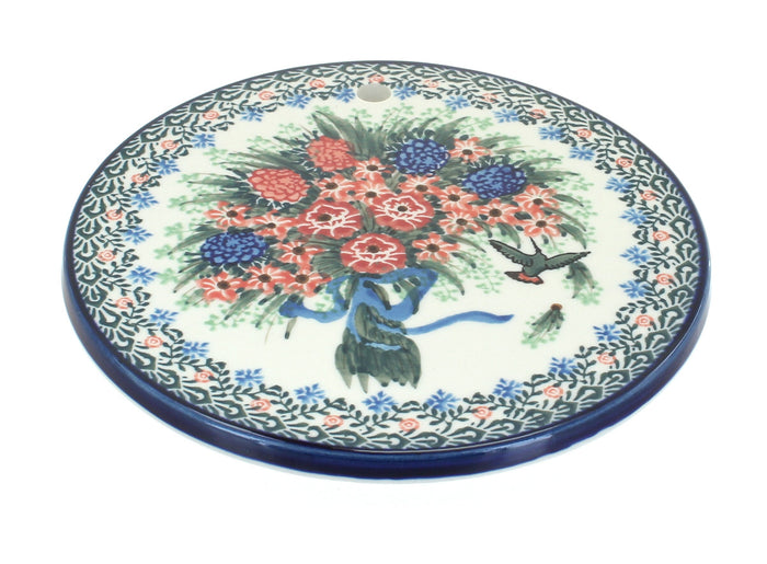 Polish Pottery Blush Bouquet Trivet