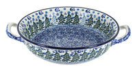 Polish Pottery Evergreen Magic Small Round Casserole with Handles